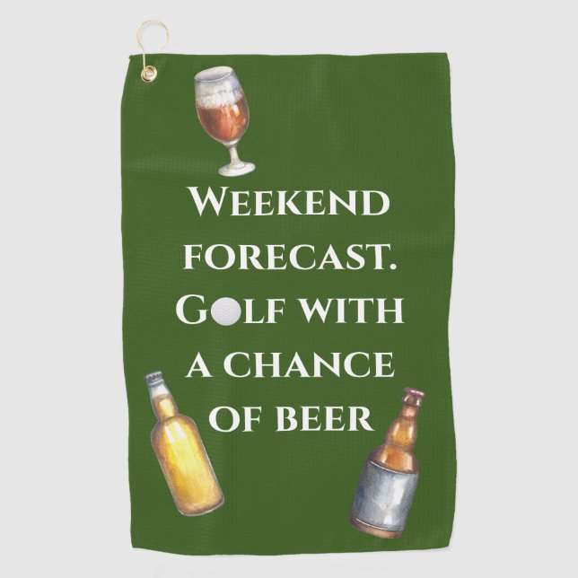 Weekend Forecast Golf with Chance of Beer Towel (Front)