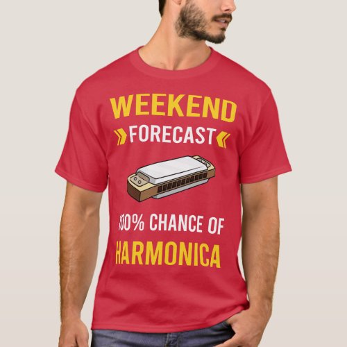 Weekend Forecast Harmonica Mouth Organ T_Shirt