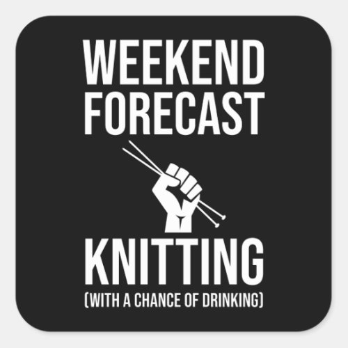 Weekend Forecast _ Knitting Square Sticker