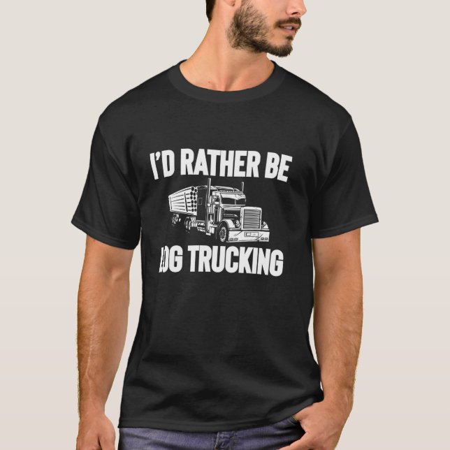 Weekend Forecast Log Tree Trucker T-Shirt (Front)