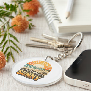 Weekend Forecast Sunny Keychain