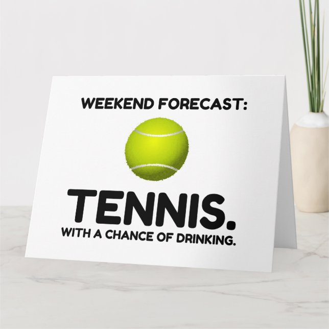 WEEKEND FORECAST TENNIS LETTERPRESS THANK YOU CARD (Front)
