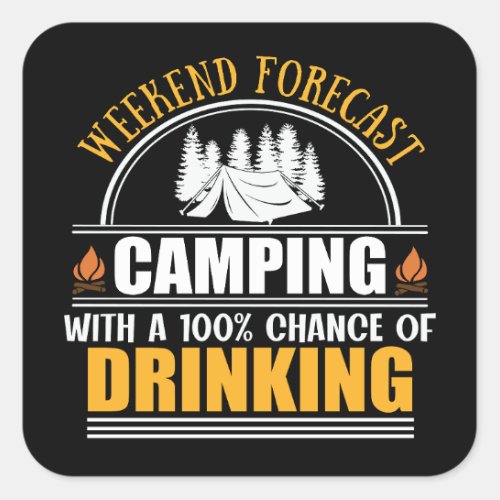 Weekend forecast with a chance of drinking square sticker
