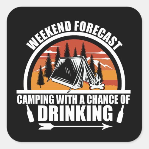 Weekend forecast with a chance of drinking square sticker