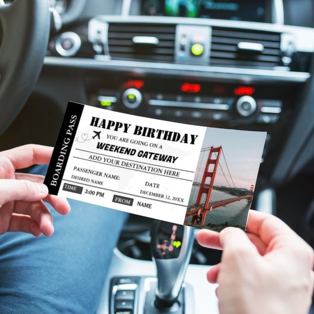 Weekend Getaway Birthday Boarding pass Ticket  Invitation (Creator Uploaded)