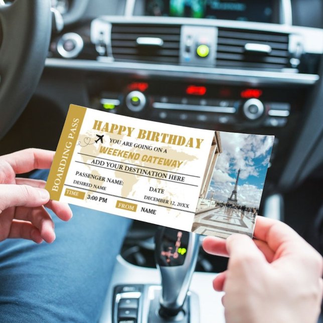 Weekend Getaway Birthday Boarding pass Ticket  Invitation (Creator Uploaded)