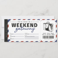 Weekend Getaway Gift Travel Ticket Voucher