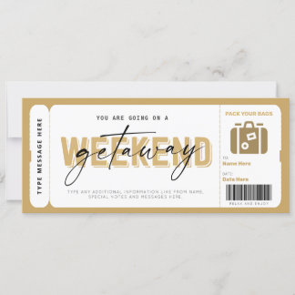 Weekend Getaway Gift Voucher Hotel Stay Ticket