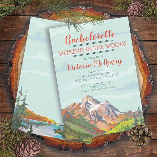 Weekend Getaway Mountain Woods Invitations (Creator Uploaded)