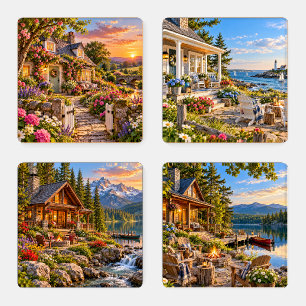 Weekend Getaway Travel Escape Coaster Set