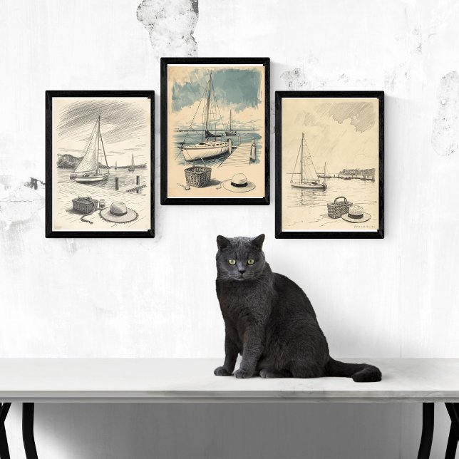 Weekend in the Hamptons – Retro East Coast Seaside Wall Art Sets (Creator Uploaded)