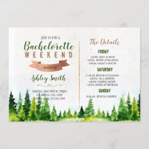 Weekend in the wood bachelorette invitation