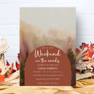 Weekend in the wood Forest Terracota Bridal Shower Invitation