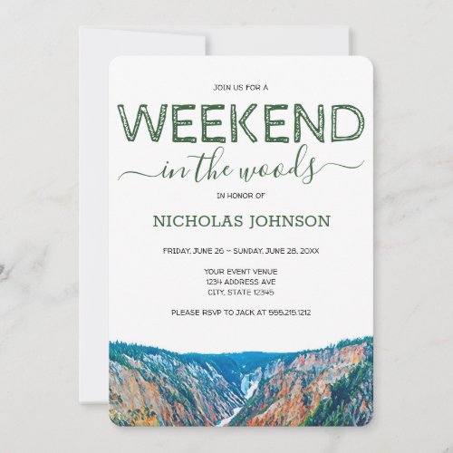 Weekend in the Woods Bachelor Party Invitation
