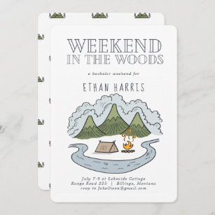 Weekend in the Woods   Bachelor Party Invitation