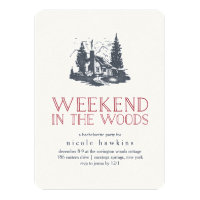 Weekend in the Woods Bachelorette Party Invitation