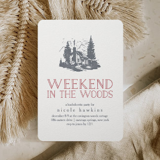 Weekend in the Woods Bachelorette Party Invitation