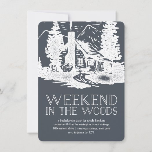 Weekend in the Woods Bachelorette Party Invitation