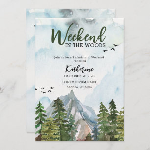 Weekend in the woods bachelorette weekend invitation