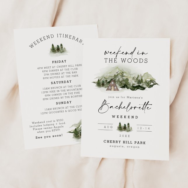 Weekend in the Woods Camping Bachelorette Invitation (Creator Uploaded)