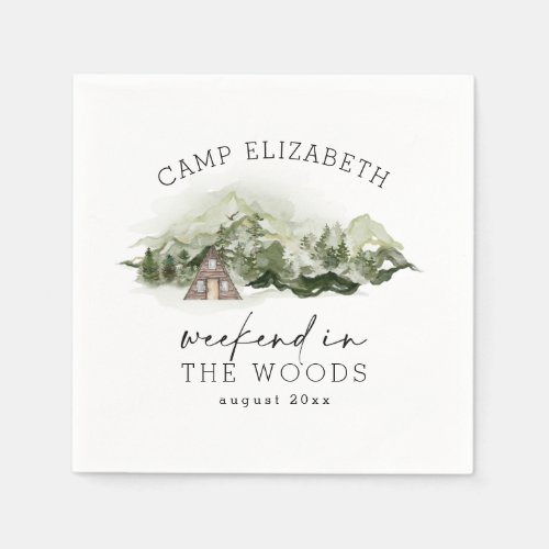 Weekend in the Woods Camping Bachelorette Napkins