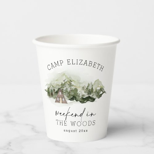 Weekend in the Woods Camping Bachelorette Paper Cups
