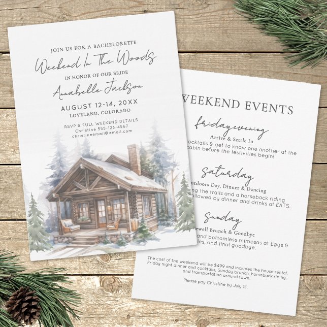 Weekend In The Woods Camping Bachelorette Party Invitation (Weekend In The Woods Camping Bachelorette Party Invitation)