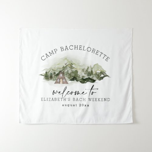 Weekend in the Woods Camping Bachelorette Tapestry