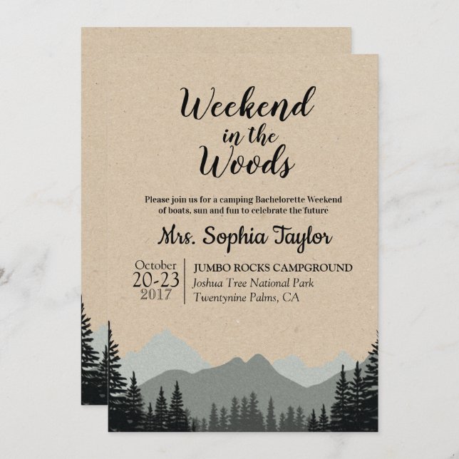Weekend in the Woods Invitation (Front/Back)