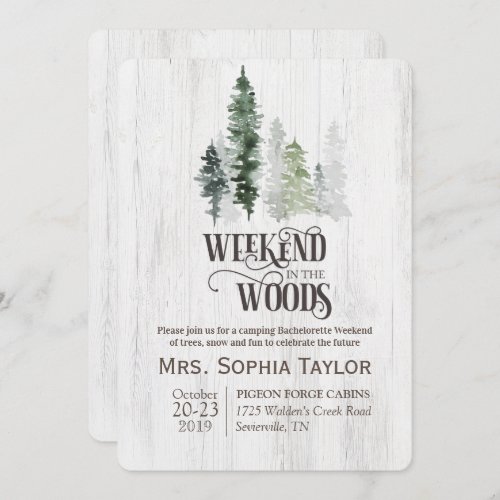 Weekend in the Woods Invitation