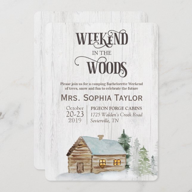 Weekend in the Woods Invitation (Front/Back)