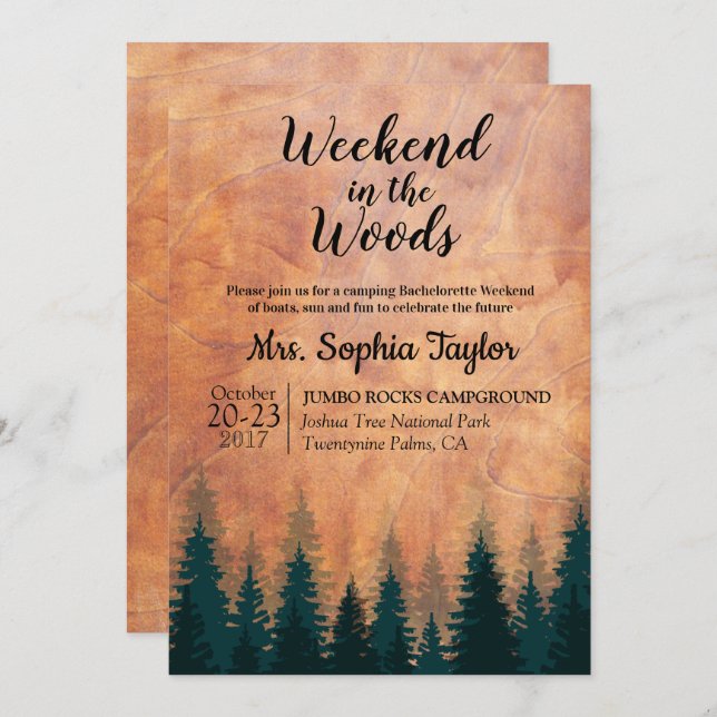 Weekend in the Woods Invitation (Front/Back)