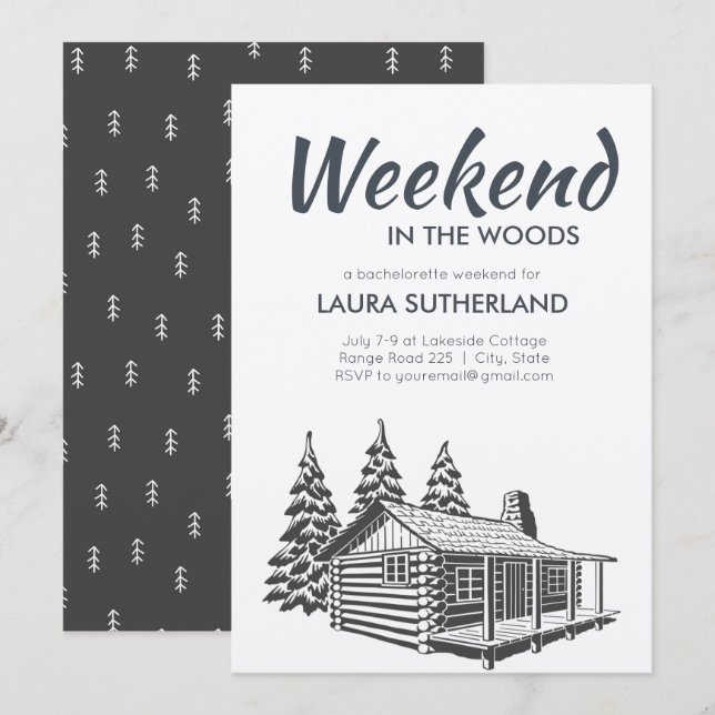 Weekend in the Woods Party Invitation (Front/Back)