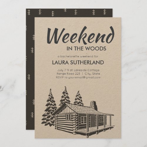 Weekend in the Woods Party Invitation