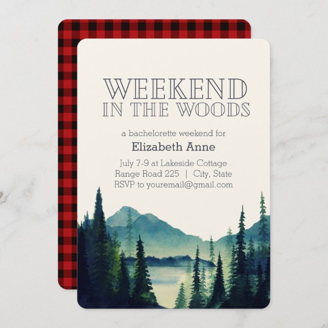 Weekend in the Woods Party Invitation (Front/Back)
