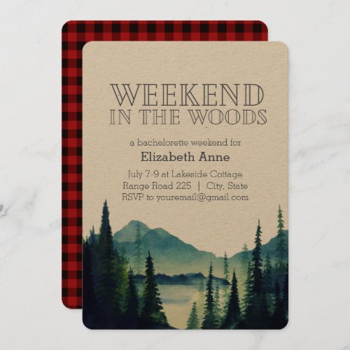 Weekend in the Woods Party Invitation
