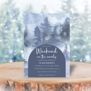 Weekend in the woods winter Forest Bridal Shower Invitation
