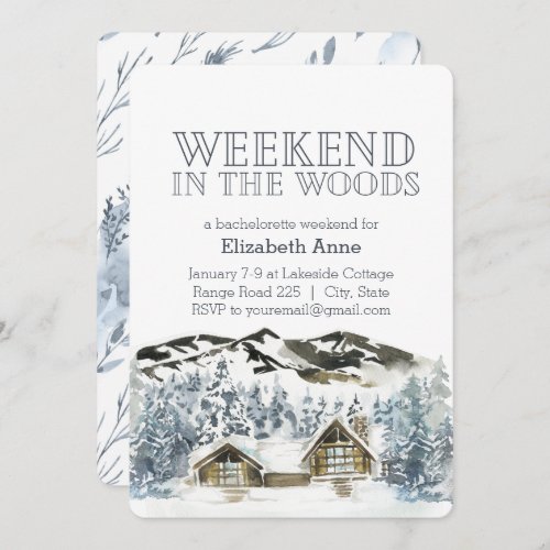 Weekend in the Woods  Winter Party Invitation