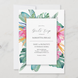 Weekend Invitations Tropical Flowers