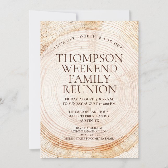Weekend Lakehouse Family reunion  Invitation (Front)