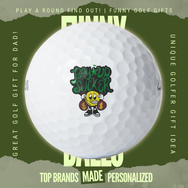 Weekend Money Game Funny Pay Up Sucker Trash Talk Golf Balls (Custom Funny Golf Ball Gifts for Business From Play A Round Find Out, "Pay Up Sucker")