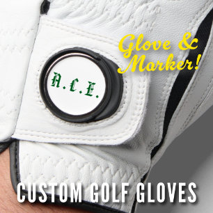 Weekend Money Game Old English Monogram Initials Golf Glove