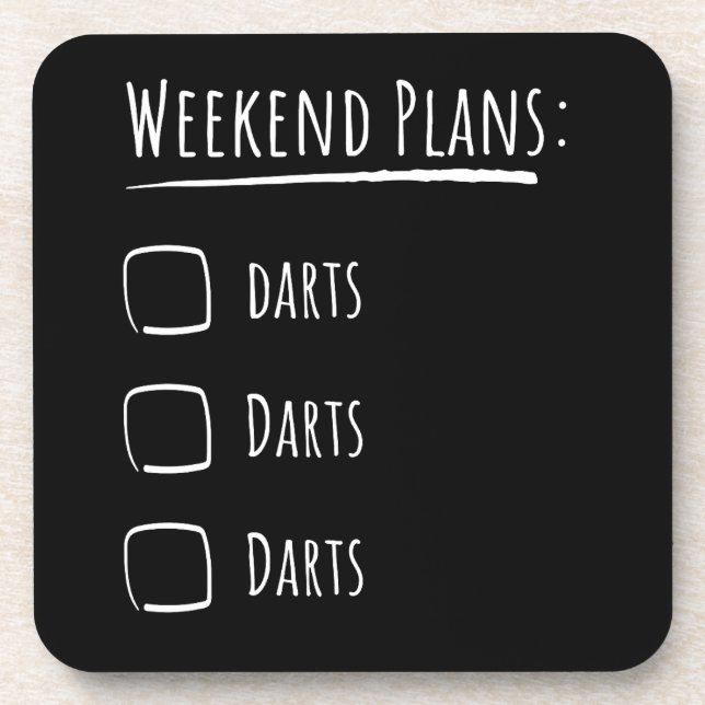 Weekend Plans Darts Beverage Coaster (Front)