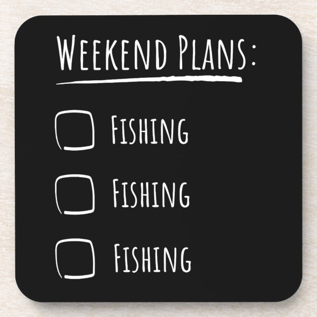 Weekend Plans Fishing Beverage Coaster (Front)