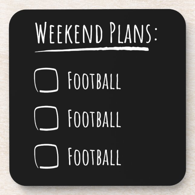 Weekend Plans Football Beverage Coaster (Front)