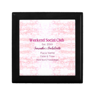 Weekend Social club pink glitter bachelorette part Gift Box