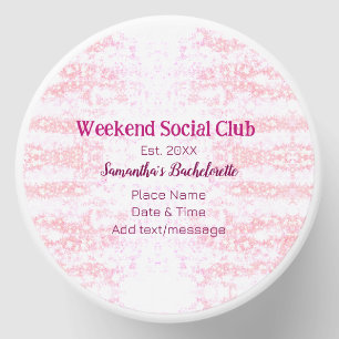 Weekend Social club pink glitter bachelorette part Mini Candle Favors