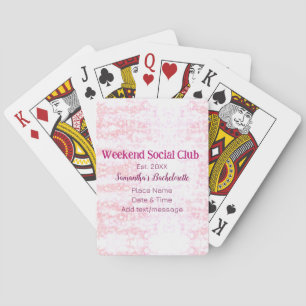 Weekend Social club pink glitter bachelorette part Poker Cards