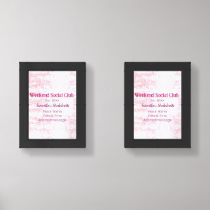 Weekend Social club pink glitter bachelorette part Wall Art Sets
