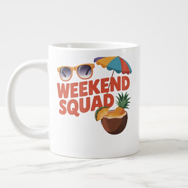 Weekend Squad Giant Coffee Mug (Left)